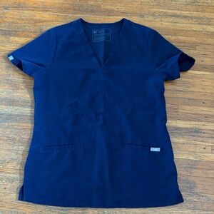 Figs Women's Deep Blue Short Sleeve Top Casma XS Navy